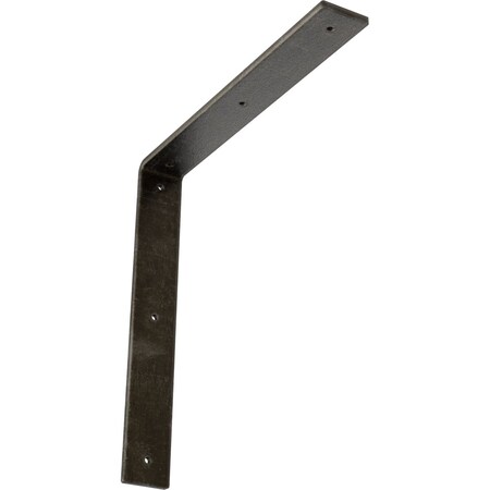 Ekena Millwork Hamilton Steel Bracket, Antiqued Warm Silver 2"W x 14"D x 14"H BKTM02X14X14HAAWS